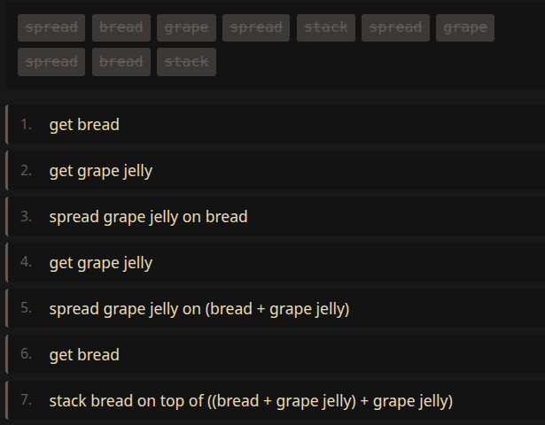 My model learned that you can make a double jelly sandwich 🤣